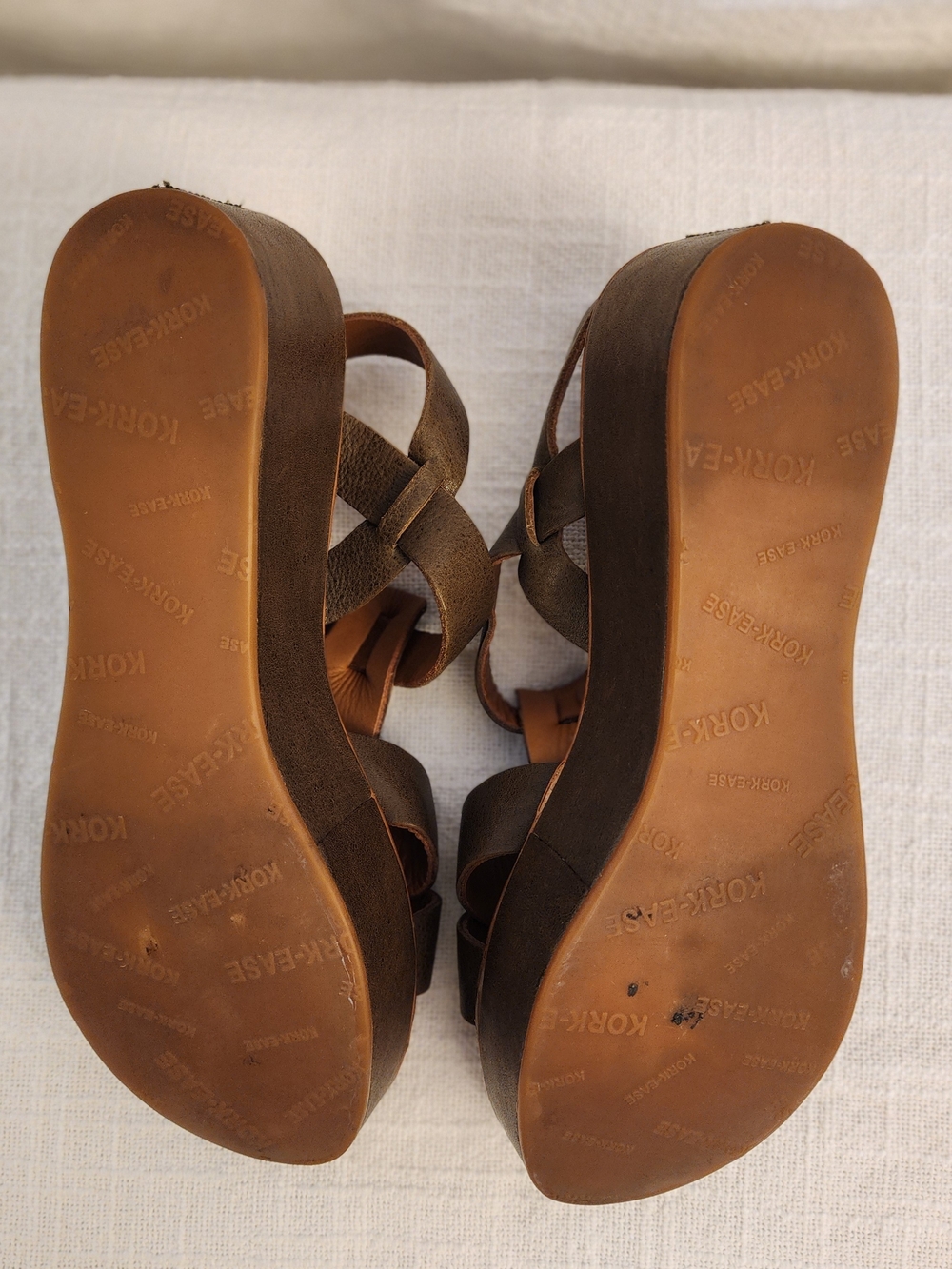 Pre-loved Kork- Ease Green Leather Platform Sandals Women's Size 8 A433 - Picture 9 of 10